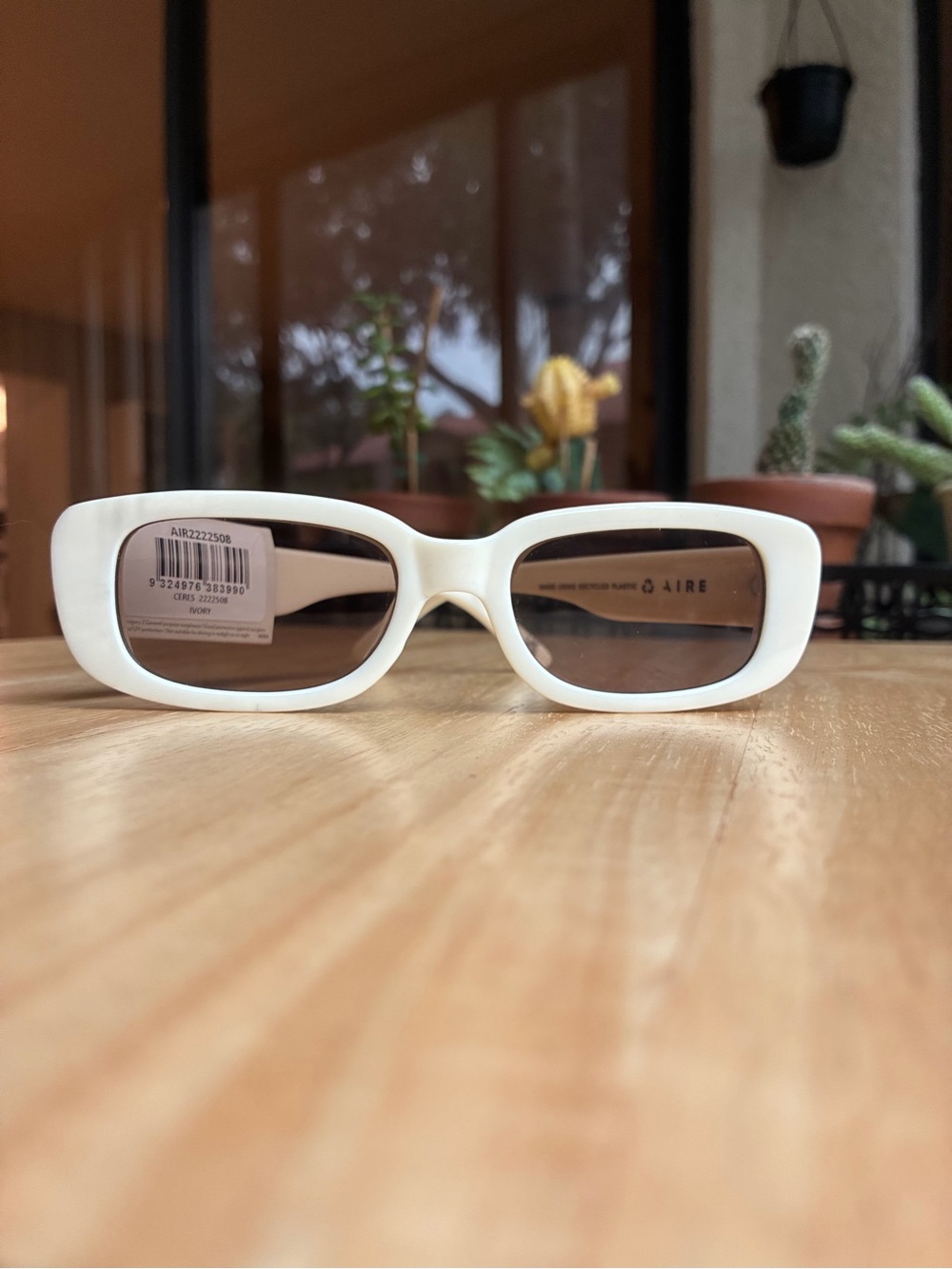 NWT AIRE Ceres Ivory Slim Oval Sunglasses - Picture 12 of 13